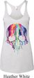 Halloween Melting Skull Ladies Tri Blend Racerback Tank Top