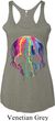 Halloween Melting Skull Ladies Tri Blend Racerback Tank Top