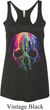 Halloween Melting Skull Ladies Tri Blend Racerback Tank Top