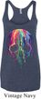 Halloween Melting Skull Ladies Tri Blend Racerback Tank Top