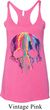Halloween Melting Skull Ladies Tri Blend Racerback Tank Top