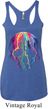 Halloween Melting Skull Ladies Tri Blend Racerback Tank Top