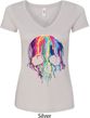 Halloween Melting Skull Ladies V-Neck Shirt