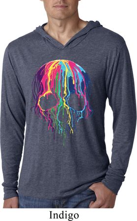 Halloween Melting Skull Lightweight Hoodie Shirt