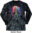 Halloween Melting Skull Long Sleeve Tie Dye Shirt