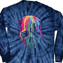 Halloween Melting Skull Long Sleeve Tie Dye Shirt Halloween Melting Skull Long Sleeve Tie Dye Shirt