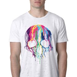 Halloween Melting Skull Mens Burnout Shirt Halloween Melting Skull Mens Burnout Shirt