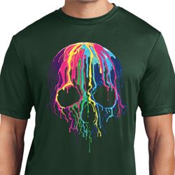 Halloween Melting Skull Mens Moisture Wicking Shirt Halloween Melting Skull Mens Moisture Wicking Shirt
