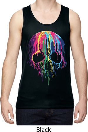 Halloween Melting Skull Mens Moisture Wicking Tanktop