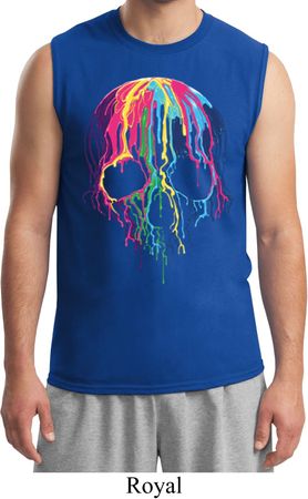 Halloween Melting Skull Mens Muscle Shirt