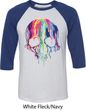 Halloween Melting Skull Mens Raglan Shirt