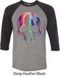 Halloween Melting Skull Mens Raglan Shirt