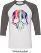 Halloween Melting Skull Mens Raglan Shirt