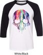 Halloween Melting Skull Mens Raglan Shirt
