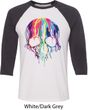 Halloween Melting Skull Mens Raglan Shirt
