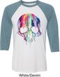 Halloween Melting Skull Mens Raglan Shirt