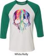 Halloween Melting Skull Mens Raglan Shirt