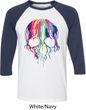 Halloween Melting Skull Mens Raglan Shirt