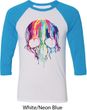 Halloween Melting Skull Mens Raglan Shirt