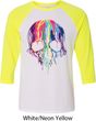 Halloween Melting Skull Mens Raglan Shirt
