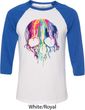 Halloween Melting Skull Mens Raglan Shirt