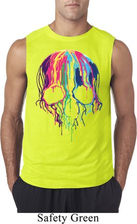 Halloween Melting Skull Mens Sleeveless Shirt