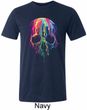 Halloween Melting Skull Mens Tri Blend Crewneck Shirt