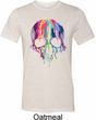 Halloween Melting Skull Mens Tri Blend Crewneck Shirt