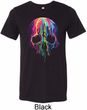 Halloween Melting Skull Mens Tri Blend Crewneck Shirt