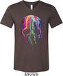 Halloween Melting Skull Mens Tri Blend V-neck Shirt