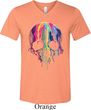 Halloween Melting Skull Mens Tri Blend V-neck Shirt
