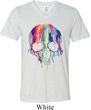 Halloween Melting Skull Mens Tri Blend V-neck Shirt