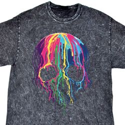 Halloween Melting Skull Mineral Tie Dye Shirt Halloween Melting Skull Mineral Tie Dye Shirt