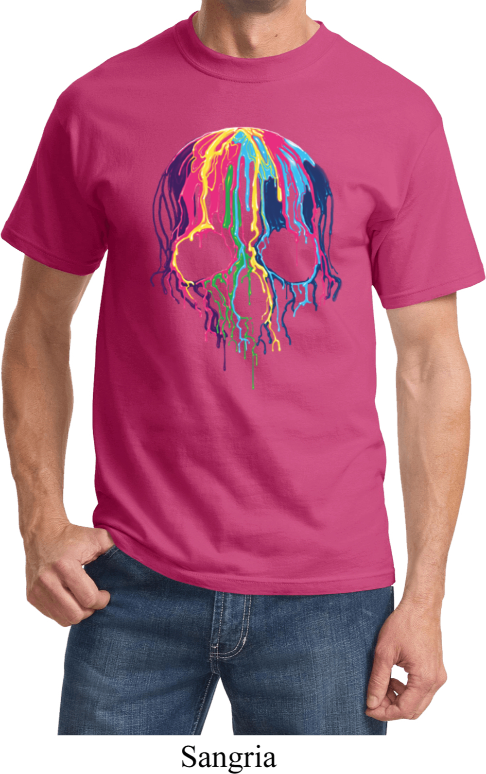 Colorful Melting Skull Art Graphic Halloween TShirt