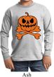 Halloween Pumpkin Skeleton Kids Long Sleeve Shirt