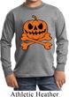 Halloween Pumpkin Skeleton Kids Long Sleeve Shirt