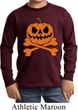Halloween Pumpkin Skeleton Kids Long Sleeve Shirt