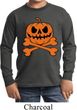 Halloween Pumpkin Skeleton Kids Long Sleeve Shirt