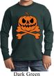 Halloween Pumpkin Skeleton Kids Long Sleeve Shirt