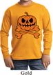 Halloween Pumpkin Skeleton Kids Long Sleeve Shirt