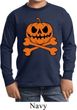 Halloween Pumpkin Skeleton Kids Long Sleeve Shirt