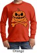 Halloween Pumpkin Skeleton Kids Long Sleeve Shirt