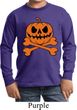 Halloween Pumpkin Skeleton Kids Long Sleeve Shirt
