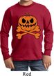 Halloween Pumpkin Skeleton Kids Long Sleeve Shirt