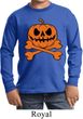 Halloween Pumpkin Skeleton Kids Long Sleeve Shirt