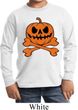 Halloween Pumpkin Skeleton Kids Long Sleeve Shirt