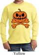 Halloween Pumpkin Skeleton Kids Long Sleeve Shirt