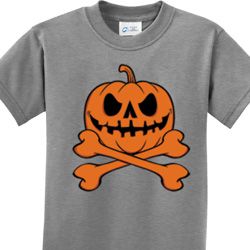 Halloween Pumpkin Skeleton Kids Shirt