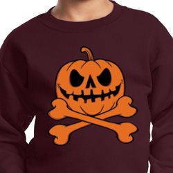 Halloween Pumpkin Skeleton Kids Sweat Shirt