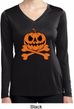 Halloween Pumpkin Skeleton Ladies Dry Wicking Long Sleeve Shirt